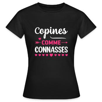 Copines Comme Connasses - T-shirt Femme - noir - Devant - AI Model Female 172 dark (172cm)