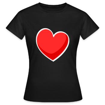 Red heart with reflection - Women's T-Shirt - black - Front - AI Model Female 172 dark (172cm)