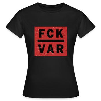 FCK VAR football mobile contre la preuve vidéo - T-shirt Femme - noir - Devant - AI Model Female 172 dark (172cm)