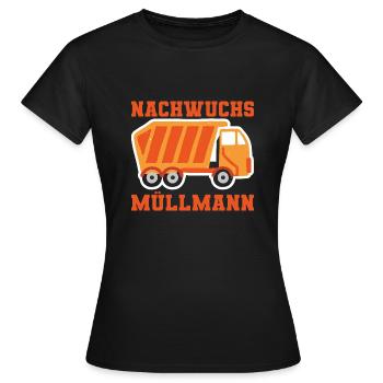 Nachwuchs Müllmann Müllfahrzeug Müllabfuhr - Frauen T-Shirt - Schwarz - Vorne - AI Model Female 172 dark (172cm)