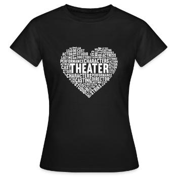 Actrice Drame Broadway Musical Theater - T-shirt Femme - noir - Devant - AI Model Female 172 dark (172cm)