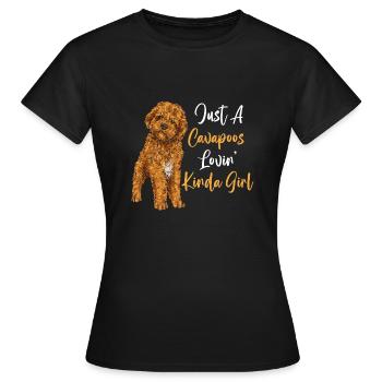 Cavapoo Cavoodle Capoodle Chien - T-shirt Femme - noir - Devant - AI Model Female 172 dark (172cm)