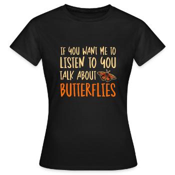 Monarque papillon monarque américain papillon monarque - T-shirt Femme - noir - Devant - AI Model Female 172 dark (172cm)