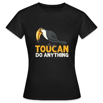 Tukan Vogel Regenwald - Frauen T-Shirt - Schwarz - Vorne - AI Model Female 172 dark (172cm)
