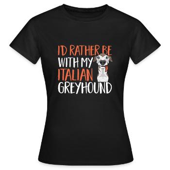 Lévrier italien Greyhound Chiens - T-shirt Femme - noir - Devant - AI Model Female 172 dark (172cm)