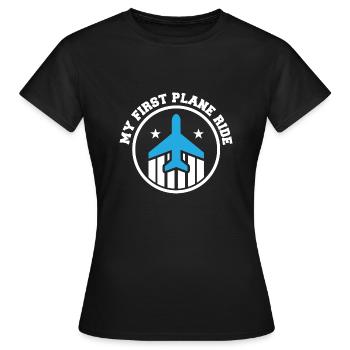Vacation Trip My First Airplane Ride Traveler - Women's T-Shirt - black - Front - AI Model Female 172 dark (172cm)