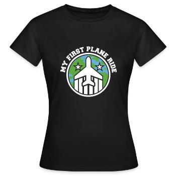 My First Airplane Ride Vacation Trip Solo - Women's T-Shirt - black - Front - AI Model Female 172 dark (172cm)
