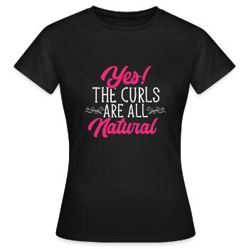Cheveux bouclés Boucles afro Cheveux naturels - T-shirt Femme - noir - Devant - AI Model Female 172 dark (172cm)