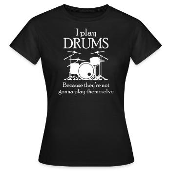 Batterie - T-shirt Femme - noir - Devant - AI Model Female 172 dark (172cm)