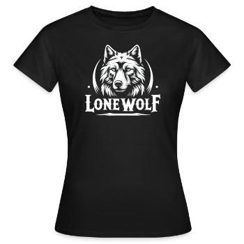 Loup solitaire solitaire - T-shirt Femme - noir - Devant - AI Model Female 172 dark (172cm)