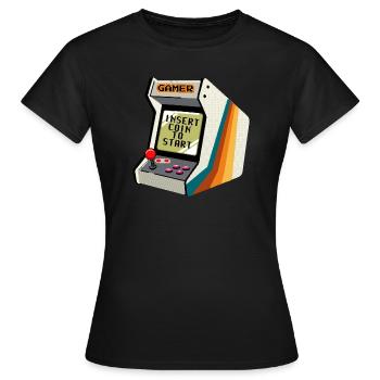 Insert Coin To Start - Women's T-Shirt - black - Front - AI Model Female 172 dark (172cm)