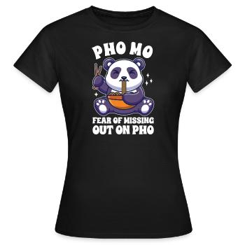 Lustige Pho Süßer Panda Eating Pho - Frauen T-Shirt - Schwarz - Vorne - AI Model Female 172 dark (172cm)