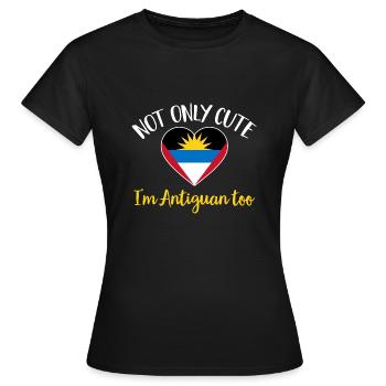 Flag of Antigua and Barbuda - Women's T-Shirt - black - Front - AI Model Female 172 dark (172cm)