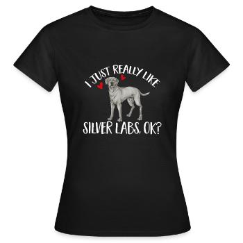 Silver Labrador Retriever Silver Lab - Women's T-Shirt - black - Front - AI Model Female 172 dark (172cm)