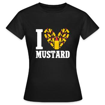 Senf Mustard - Frauen T-Shirt - Schwarz - Vorne - AI Model Female 172 dark (172cm)