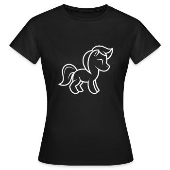 Poney - T-shirt Femme - noir - Devant - AI Model Female 172 dark (172cm)