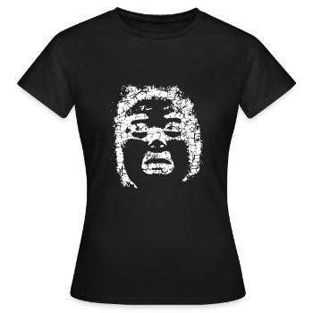 Visage effrayé - T-shirt Femme - noir - Devant - AI Model Female 172 dark (172cm)