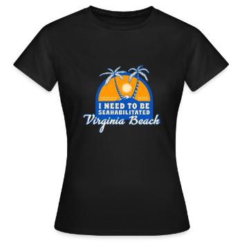 J’ai besoin d’être séahabilité Virginia Beach Summer - T-shirt Femme - noir - Devant - AI Model Female 172 dark (172cm)