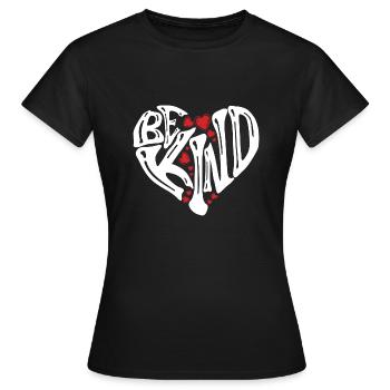 Soyez gentil - Gentil - Avec du cœur - T-shirt Femme - noir - Devant - AI Model Female 172 dark (172cm)