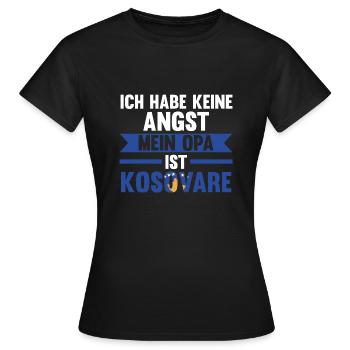 Ich habe keine Angst mein Opa ist Kosovare - Frauen T-Shirt - Schwarz - Vorne - AI Model Female 172 dark (172cm)