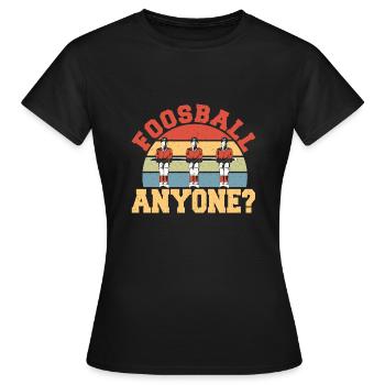 Foosball Anyone Retro Table Soccer Sunset Vintage - Frauen T-Shirt - Schwarz - Vorne - AI Model Female 172 dark (172cm)