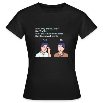 Retard dans le trafic réseau pour les jeunes fiers Pinoys - T-shirt Femme - noir - Devant - AI Model Female 172 dark (172cm)
