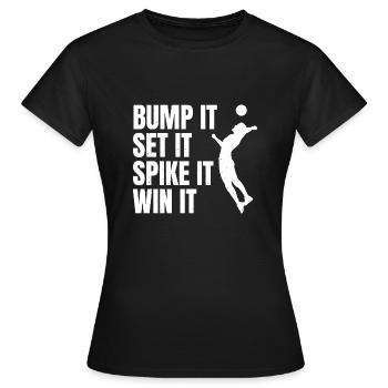 Bump It Set It Spike It Win It Spiker Volleyball P - T-shirt Femme - noir - Devant - AI Model Female 172 dark (172cm)