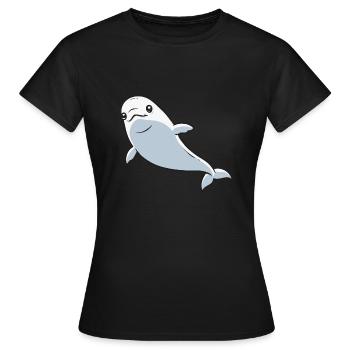 Weißwal Beluga Wal - Frauen T-Shirt - Schwarz - Vorne - AI Model Female 172 dark (172cm)