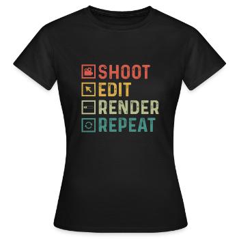 Video Editor Filmemacher Videofilmer - Frauen T-Shirt - Schwarz - Vorne - AI Model Female 172 dark (172cm)
