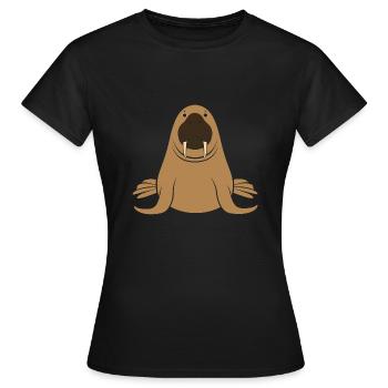 Walross - Frauen T-Shirt - Schwarz - Vorne - AI Model Female 172 dark (172cm)
