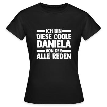 Daniela - Frauen T-Shirt - Schwarz - Vorne - AI Model Female 172 dark (172cm)