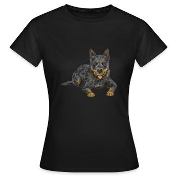 Australian Cattle Dog Red Blue Heeler - Frauen T-Shirt - Schwarz - Vorne - AI Model Female 172 dark (172cm)