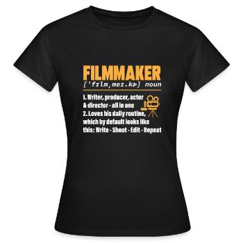 Video Editor Filmemacher Videofilmer - Frauen T-Shirt - Schwarz - Vorne - AI Model Female 172 dark (172cm)