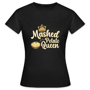 Purée de pommes de terre Purée de pommes de terre - T-shirt Femme - noir - Devant - AI Model Female 172 dark (172cm)
