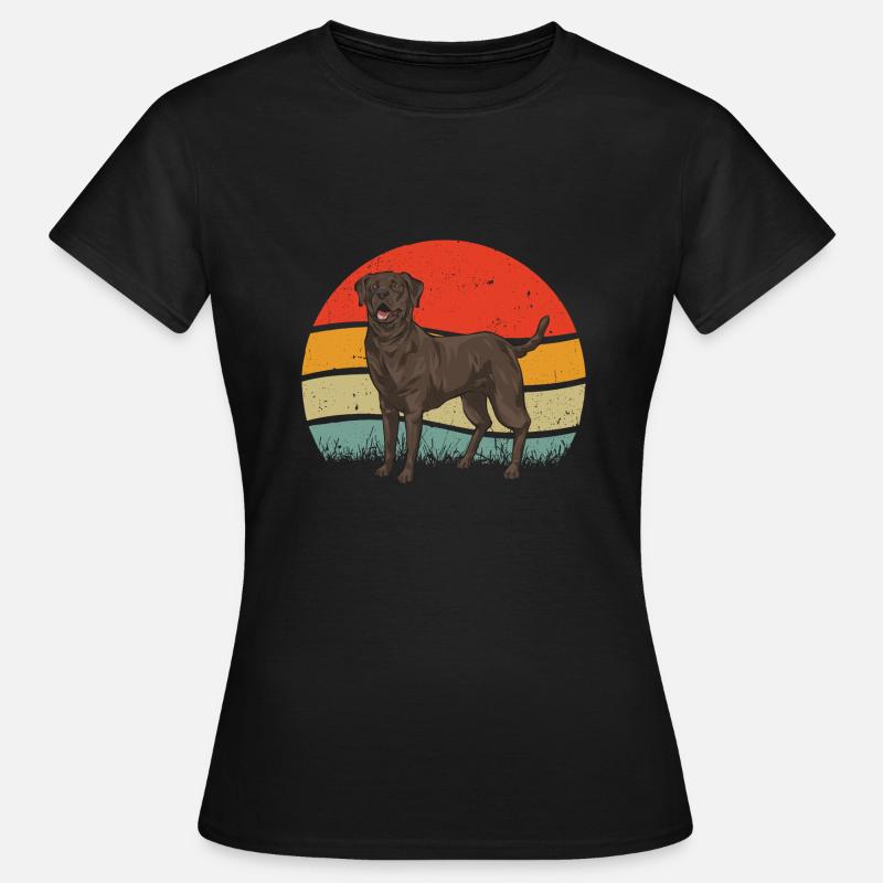 Chokoladebrun labrador retriever hund - T-shirt dam - svart