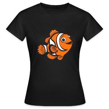 Poisson clown - T-shirt Femme - noir - Devant - AI Model Female 172 dark (172cm)