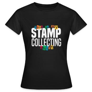 Collection de timbres - T-shirt Femme - noir - Devant - AI Model Female 172 dark (172cm)