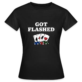 Got Flashed Card Games Casino Card Player - T-shirt Femme - noir - Devant - AI Model Female 172 dark (172cm)