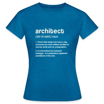 Architekt Kunst Architektur Designer - Frauen T-Shirt - Antikblaues Saphir meliert - Vorne - AI Model Female 172 dark (172cm)