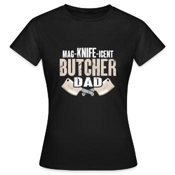 Butcher Butcher Butcher Butcher’s Gift - T-shirt Femme - noir - Devant - AI Model Female 172 dark (172cm)
