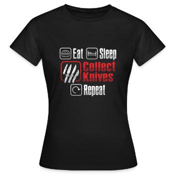 Butcher Knife Knife Knife Collector - Women's T-Shirt - black - Front - AI Model Female 172 dark (172cm)
