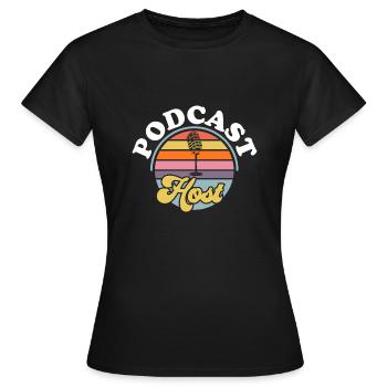 Podcasteur Podcast - T-shirt Femme - noir - Devant - AI Model Female 172 dark (172cm)
