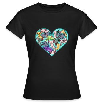 Alle Arten von Axolotls Design für Axolotl Fans - Frauen T-Shirt - Schwarz - Vorne - AI Model Female 172 dark (172cm)