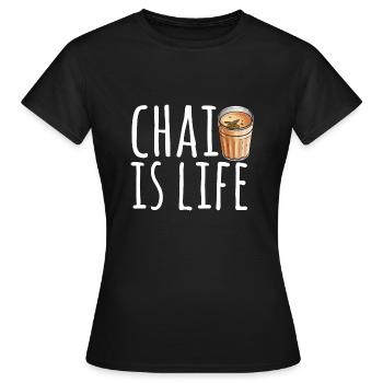 Thé Chai Masala Chai - T-shirt Femme - noir - Devant - AI Model Female 172 dark (172cm)