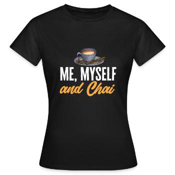 Thé Chai Masala Chai - T-shirt Femme - noir - Devant - AI Model Female 172 dark (172cm)