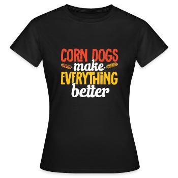 Corn Dog Corndog - Women's T-Shirt - black - Front - AI Model Female 172 dark (172cm)
