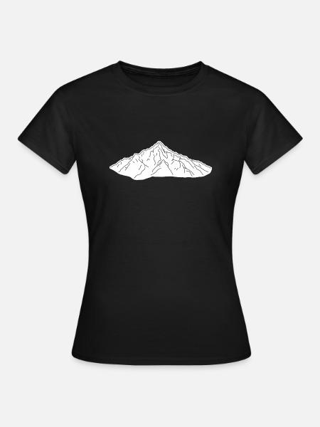Minimalist Mountain Line Art - Women's T-Shirt - black
