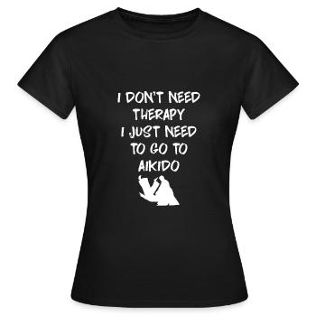 Aikido - Frauen T-Shirt - Schwarz - Vorne - AI Model Female 172 dark (172cm)