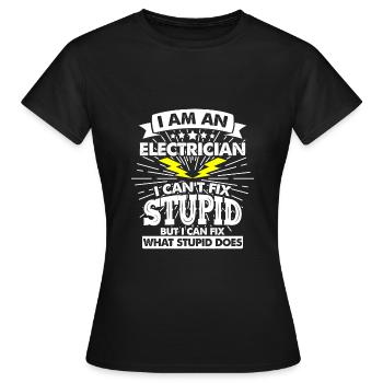 apprenti apprenti ingénieur électricien - T-shirt Femme - noir - Devant - AI Model Female 172 dark (172cm)