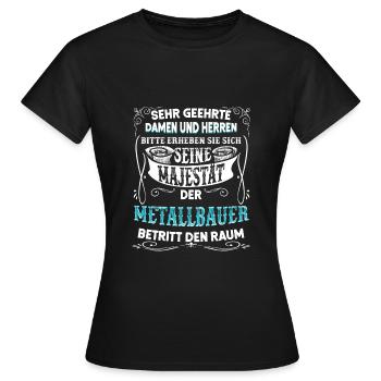 Metallbauer Metaller Metall Metallbau Geschenk - Frauen T-Shirt - Schwarz - Vorne - AI Model Female 172 dark (172cm)